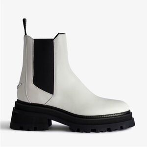 NIB Zadig & Voltaire Ride Chelsea Boot 39 Ice White US 8